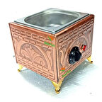 Bakır kumda kahve makinesi küçük boy 19x18 cm kare model tek cezvelik Safir kumda kahve Safir Çay Kazanları