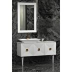 MOSTAR 120 CM BEYAZ LAVABOLU BANYO DOLABI  BEYAZ  - ÜST YAN DOLAP MODÜL HARİÇ