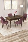 Rovena Zeta Barok 80x132 Açılabilir Mdf Mutfak Masası Takımı 4 Adet Sandalye
