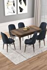 Rovena Vals Barok 80x132 Açılabilir Mdf Mutfak Masası Takımı 6 Adet Sandalye
