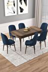 Rovena Vals Barok 80x132 Açılabilir Mdf Mutfak Masası Takımı 6 Adet Sandalye