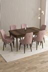 Rovena Queen Barok 80x132 Açılabilir Suntalam Mutfak Masası Takımı 6 Adet Sandalye