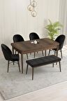 Rovena Olbia Barok 80x132 Açılabilir Suntalam Mutfak Masası Takımı 4 Adet Sandalye+1 Bench