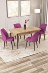 Rovena Zayn Meşe 80x132 Açılabilir Suntalam Mutfak Masası Takımı 4 Adet Sandalye