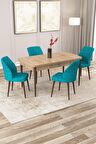 Rovena Zayn Meşe 80x132 Açılabilir Suntalam Mutfak Masası Takımı 4 Adet Sandalye