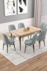 Rovena Vals Meşe 80x132 Açılabilir Mdf Mutfak Masası Takımı 6 Adet Sandalye