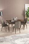 Rovena Armin Barok 80x132 Açılabilir Mdf Mutfak Masası Takımı 4 Adet Sandalye