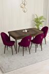 Rovena Marsilya Barok 80x132 Açılabilir Mdf Mutfak Masası Takımı 4 Adet Sandalye