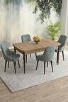 Rovena Eylül Meşe 80x132 Açılabilir Mdf Mutfak Masası Takımı 4 Adet Sandalye