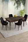 Rovena Eylül Barok 80x132 Açılabilir Mdf Mutfak Masası Takımı 4 Adet Sandalye
