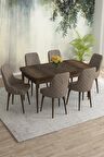 Rovena Eylül Barok 80x132 Açılabilir Mdf Mutfak Masası Takımı 6 Adet Sandalye