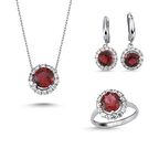Gümüş Anturaj Kolye, Küpe ve Yüzük Seti