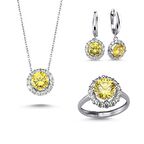 Gümüş Anturaj Kolye, Küpe ve Yüzük Seti