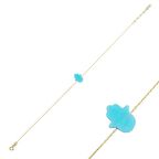 Altın Opal Taşlı Fatima Eli Halhal