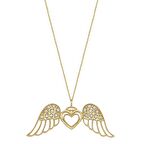 Altın Kalpli Melek Kanadı Kolye
