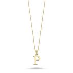 Altın Sade P Harfi Kolye