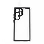 Gpack Samsung Galaxy S24 Ultra Kılıf Roll Arkası Şeffaf Plastik Kenar Silikon Airbagli