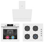 Simfer 9 Fonksiyon QS Dijital Beyaz 3'lü Ankastre Set (8209 Fırın + 3507 Ocak + 8704 Davlumbaz)