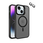Gpack Apple iPhone 15 Kılıf Magsafeli Standlı Sert Mika  Lens Koruyucu  Nano