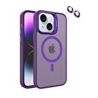 Gpack Apple iPhone 14 Kılıf Magsafeli Standlı Sert Mika  Lens Koruyucu  Nano