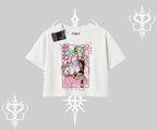 Oversize Crop Tshirt Anime Kawaii Japon Kız Desenli