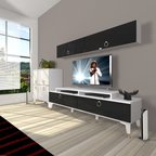 Decoraktiv Ekoflex 6y Mdf Gold Tv Ünitesi Tv Sehpası - Beyaz Siyah