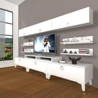 Decoraktiv Ekoflex 8y Mdf Gold Tv Ünitesi Tv Sehpası - Parlak Beyaz