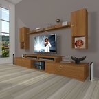 Decoraktiv Flex 5da130 Mdf Gold Tv Ünitesi Tv Sehpası - Naturel Ceviz