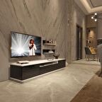 Decoraktiv Trendstyle 4S Mdf Tv Ünitesi Tv Sehpası - Beyaz - Siyah