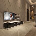 Decoraktiv Trendstyle 4 Slm Tv Ünitesi Tv Sehpası - Beyaz - Siyah