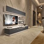 Decoraktiv Trendstyle 5 Mdf Tv Ünitesi Tv Sehpası - Beyaz - Antrasit