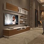 Decoraktiv Trendstyle 5220S Slm Tv Ünitesi Tv Sehpası - Beyaz - Ceviz