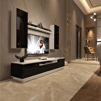 Decoraktiv Trendstyle 5DS Mdf Tv Ünitesi Tv Sehpası - Beyaz - Siyah