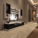 Decoraktiv Trendstyle 5DAS Slm Tv Ünitesi Tv Sehpası - Beyaz - Siyah