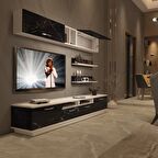 Decoraktiv Trendstyle 5220 Mdf Tv Ünitesi Tv Sehpası - Beyaz - Siyah Mermer