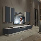 Decoraktiv Trendstyle 8DS Mdf Tv Ünitesi Tv Sehpası - Beyaz - Antrasit