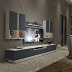 Decoraktiv Trendstyle 8DAS Mdf Tv Ünitesi Tv Sehpası - Beyaz - Antrasit