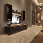 Decoraktiv Trendstyle 5D Mdf Tv Ünitesi Tv Sehpası - Ceviz - Siyah