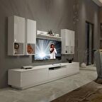 Decoraktiv Trendstyle 8DAS Slm Tv Ünitesi Tv Sehpası - Parlak Beyaz