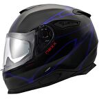 NEXX Y.100 B-SIDE MAT SİYAH-NAVY MAVİ KASK L