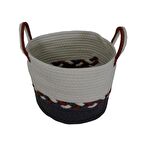 T.Concept Çok Amaçlı Pamuk Dokuma Halat Saklama Sepeti Orta Lacivert