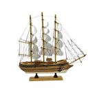 T.Concept Dekoratif Dayanıklı Zarif Ahşap Gemi Maketi