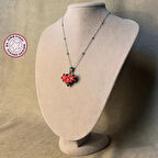 Uretti - Hülya 7360 - El Yapımı Kristal Kum Boncuk Kalpli Cevşen Kolye