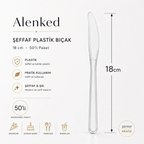 Şeffaf Plastik Bıçak 18 cm 50’li Paket
