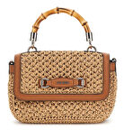 Guess Emelda Kadın Konyak Hasır Omuz Çantası HWWG9232200-NRC