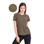 Yeşil Bisiklet Yaka Organik Pamuklu Tişört