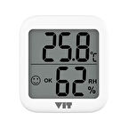 VIT İç Mekan Dijital Isı ve Nem Ölçer Beyaz Termometre WVT17