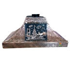 Bakır Davlumbaz İstanbul Kızkulesi Model Bakır Davlumbaz 3 Gözlü Çay Kazanına Göre Bakır Davlumbaz Çay ocağı davlumbazı A Kalite Safir Çay Kazanları