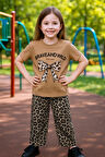 KIZ ÇOCUK YAZLIK İKİLİ TAKIM LEOPAR BASKILI B46