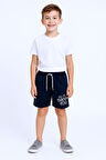 ERKEK ÇOCUK ŞORT CEPLİ DÜZ RENK YAZI BASKILI F29